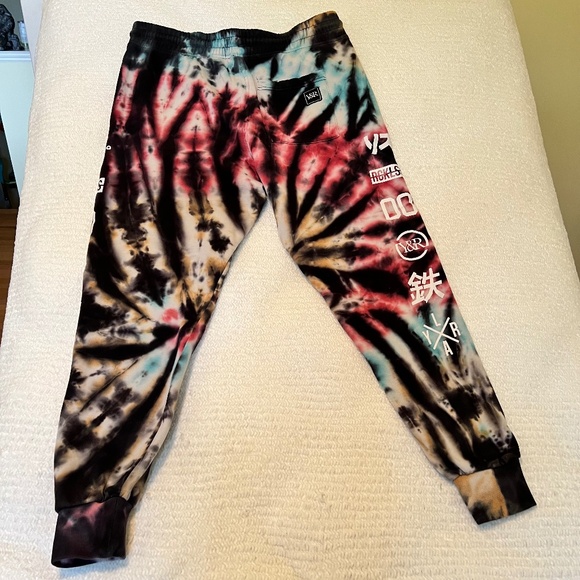 Young & Reckless (Y&R) Tie-Dye Graphic Joggers Sweatpants | Black/Red/Teal | Men - Picture 1 of 10